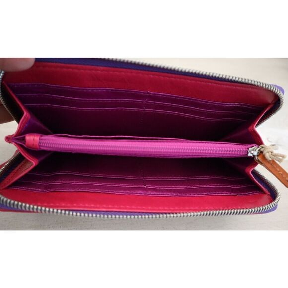 HOBO CB-32477 Women's Pink Poppy Floral Print Max Large Zip Around Wallet - Picture 8 of 12